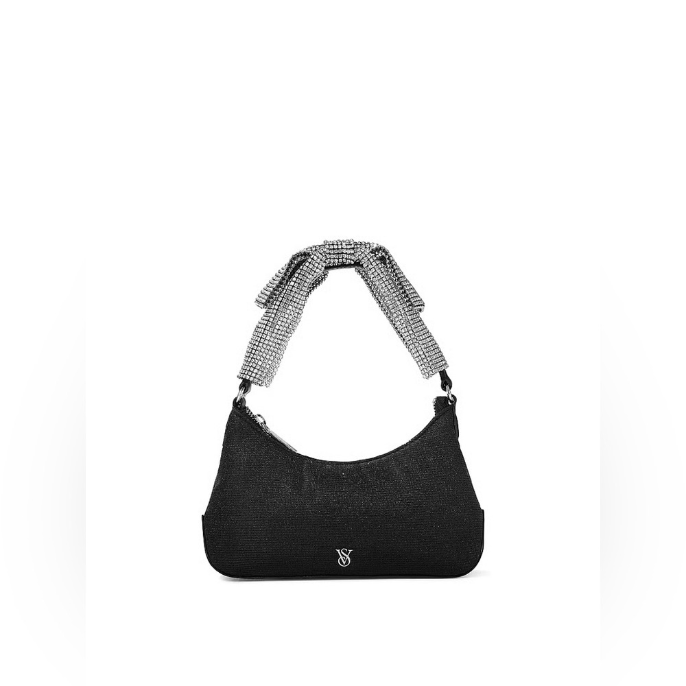 Victoria's Secret Black Shoulder Bag with Silver Accents